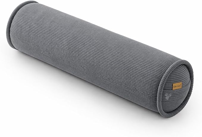 Corduroy Body Pillow for Side Sleepers, Cozy Cylinder Bolster Pillow for Sleeping, Bed & Sofa Lounging, Soft Hugging Support Pillow, 39 x 7.87 Inches, Dark Grey