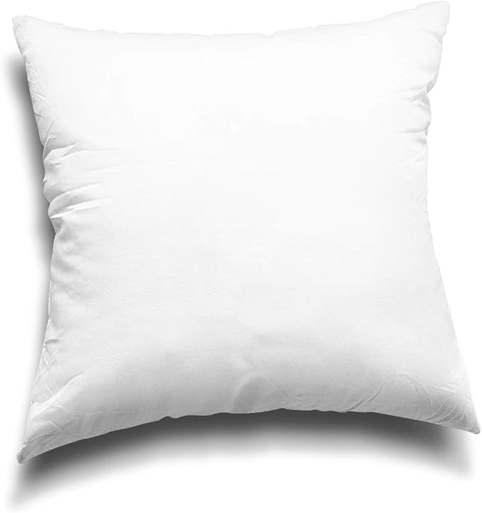 EDOW Throw Pillow Inserts, Set of 4 Lightweight Down Alternative Polyester Pillow, Couch Cushion, Sham Stuffer, Machine Washable. (White, 16x16)