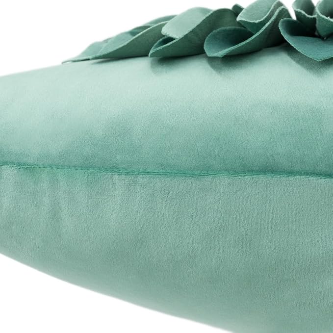 OiseauVoler Handmade 3D Sunflower Throw Pillow Covers 18x18 Inch Green | Decorative Pillowcases For Couch Farmhouse Living Room Decor High End Unique Easy Care Machine Washable Dog Hair Resistant