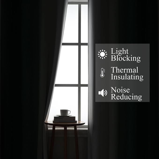 Green and Greyish White Blackout Curtains 52Wx63L 2 Panels | Ombre Curtains for Living Room 63 Inches Long,Thermal Insulated,Room Darkening,Energy Saving,Grommet Window Bedroom Drapes