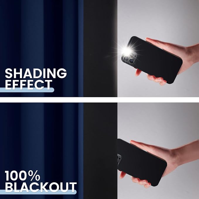 SimpleHome Navy Blue 100% Blackout Curtains Room Darkening Living Room 72 | Curtains for Bedroom,Thermal Insulated Grommet Window Drapes,Curtains for Living Room with Black Back,42 x 72 Inch,2 Panels