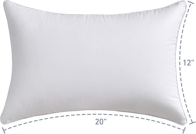 Oubonun 16 x 24 Pillow Inserts (Set of 2) - Lumbar Pillow with 100% Cotton Cover - Rectangle Square Interior Sofa Pillow Inserts - Decorative Pillow Insert Pair - White Couch Pillow