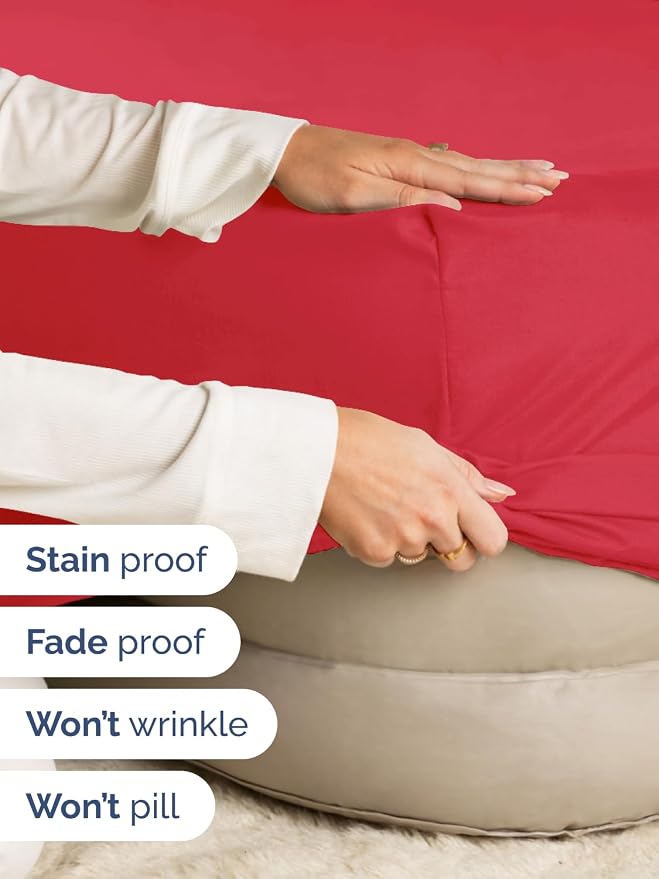 Extra Deep Queen Fitted Sheet - Single Fitted Sheet Only - Red | Easily Fits 18 inch to 24 inch Mattress, Soft, Wrinkle Free, Breathable & Comfy, Extra Deep Pockets Hotel Luxury Fitted Sheet