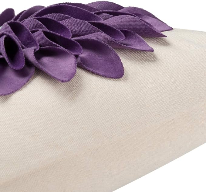 OiseauVoler 3D Sunflowers Throw Pillow Cases Decorative Handmade Cushion Covers for Home Sofa Car Bed Room Decor 18 x 18 Inch Purple
