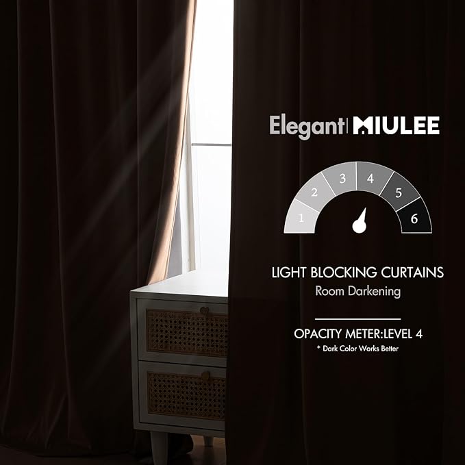 MIULEE Blush Beige Velvet Curtains 52x96 inches Luxury Blackout Curtains | Thermal Insulated, Super Soft Window Drapes for Bedroom Living Room, Rod Pocket & Back Tab