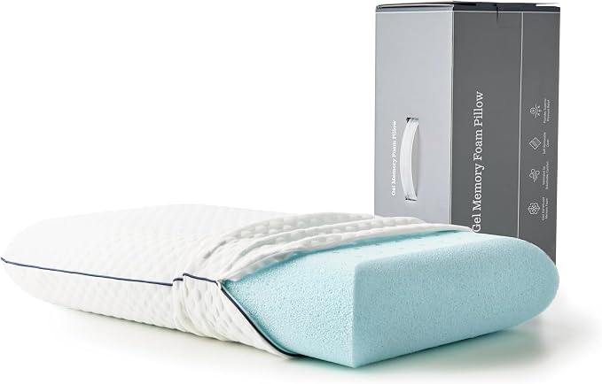 WEEKENDER Gel Memory Foam Pillow - Standard Size - Medium Firm Feel - Neck and Shoulder Support - Side & Back Sleepers - Home, Hotel, & Hospital Essentials - CertiPur Certified (Pack of 6)