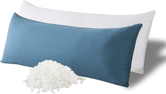 WhatsBedding Memory Foam Body Pillow with Cover, Long Bed Pillow for Adults | Breathable Zippered Cotton Cover,Long Pillow for Sleeping, Firm Pillow Fluffy Supportive for Side Sleepers