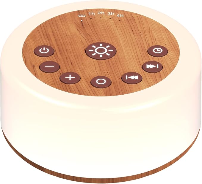 Soother Sleep Sound Machine Night Light White Noise Machine with 30 Soothing Sounds & 12 Color Night Lights for Baby Kids Adults Brown Noise Machine with Timer & Continuous Play for Home Travel Office