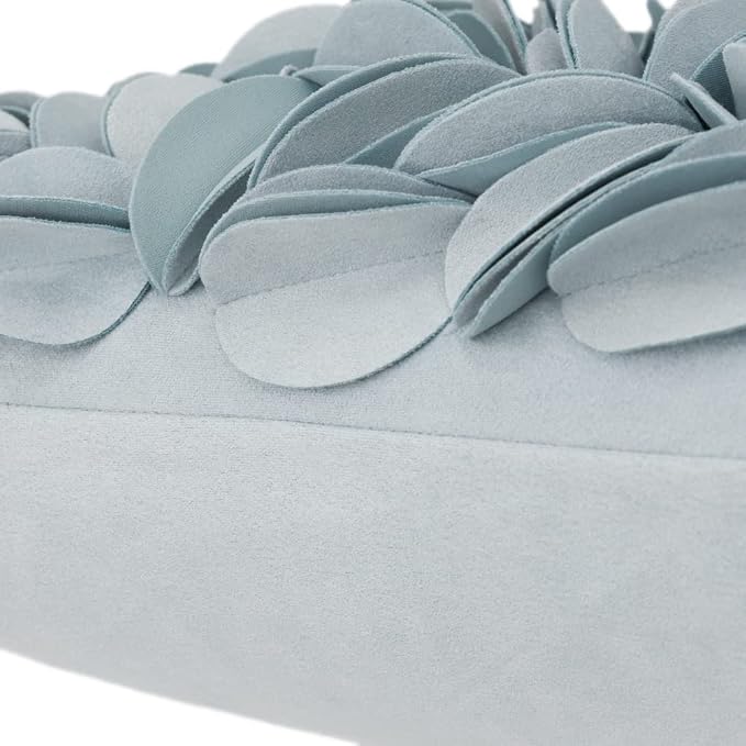 KINGROSE Decorative Soft 3D Flower Throw Pillow Cover, Sky Blue, 12x20 in | Solid Suede Pillowcase, Rectangular Cushion Cover, For Sofa Couch Chair Living Room, Home Decorative