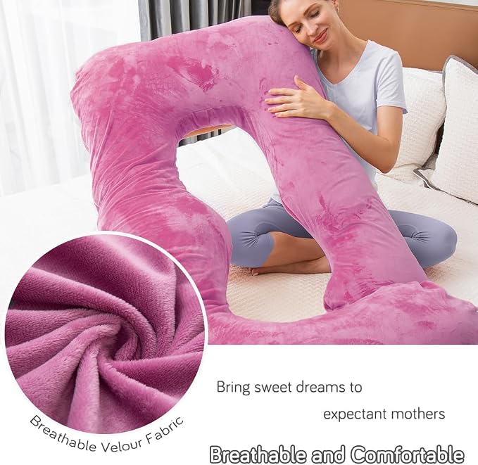 60 Inch Pregnancy Pillow for Sleeping (Purple) | Extra Large U Shaped Body Pillow, Maternity Pillow for Pregnant Women