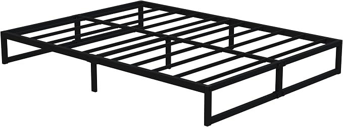 Lutown-Teen 12 Inch California King Bed Frames with Steel Slat Support | Heavy Duty Metal Cal King Platform for Mattress Foundation, Noise Free, Easy Assembly, Black