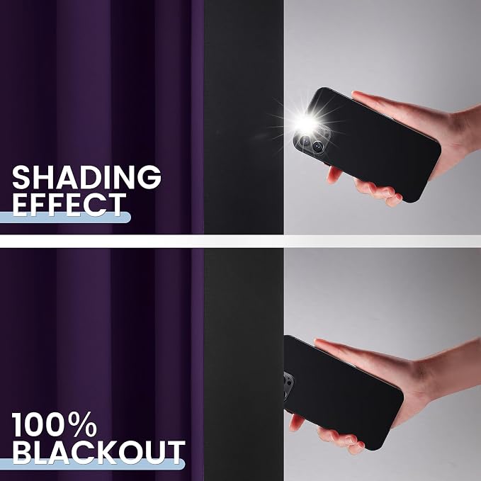 SimpleHome Purple 100% Blackout Curtains Room Darkening Living Room 84 Inch | Curtains for Bedroom,Thermal Insulated Grommet Window Drapes,Curtains for Living Room with Black Back,52 x 84 Inch,2 Panels
