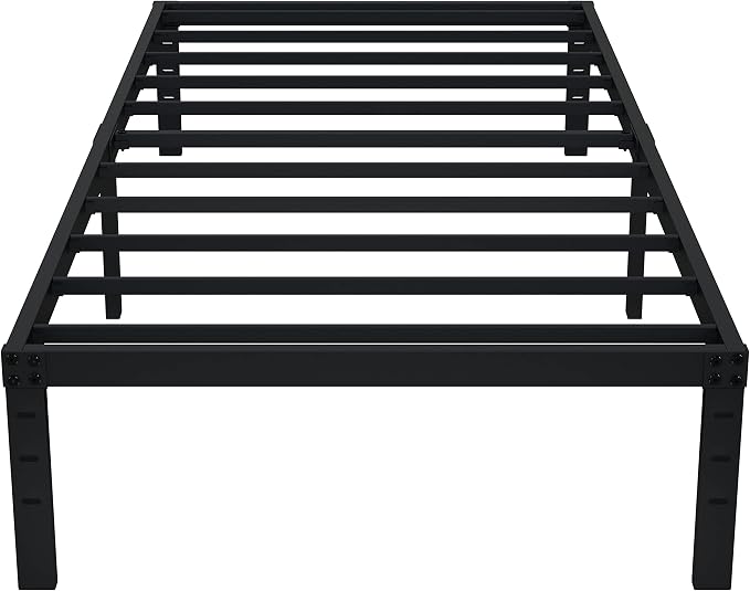 EMODA 14 Inch Twin Bed Frames No Box Spring Needed, Heavy Duty Metal | Twin Platform Bed Frame, Noise Free, Easy Assembly, Black
