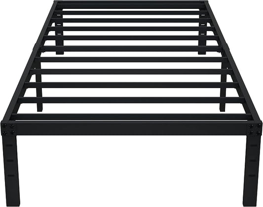 EMODA 14 Inch Twin Bed Frames No Box Spring Needed, Heavy Duty Metal | Twin Platform Bed Frame, Noise Free, Easy Assembly, Black