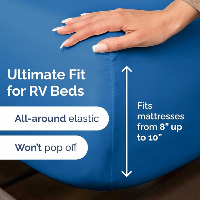 Short Queen Size 4 Piece Bed Sheet Set - RV Short Queen Sheets - Royal Blue | Ultra-Soft, Breathable & Cooling Bed Sheets Set with Deep Pockets, Hotel Luxury Bedding for Women & Men, Wrinkle & Fade Free