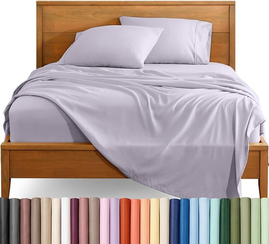 Bare Home King Sheet Set - 1800 Ultra-Soft (King, Light Lavender) | Deep Pockets 6 to 15 Inches, Breathable, Hypoallergenic, Hotel Luxury, Easy Fit, Soft, All-Season