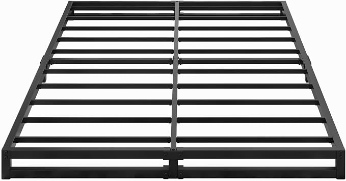 Lutown-Teen 4 Inch Bed Frame Queen Size with Heavy Duty Steel Slat Support | Metal Platform Queen Bed Frame No Box Spring Needed, Easy Assembly, Black