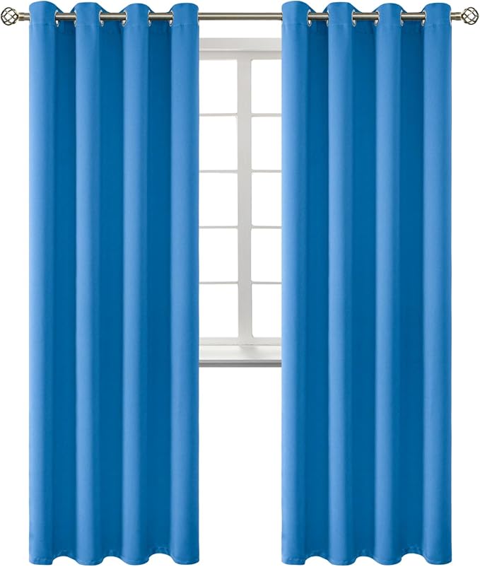 BGment Classic Blue Blackout Curtains for Living Room 84 Inch - 2 Panels | Grommet Top, Black Out, Room Darkening, Sunblock, Thermal Insulated, Window Drapes for Bedroom, 52x84 Inch