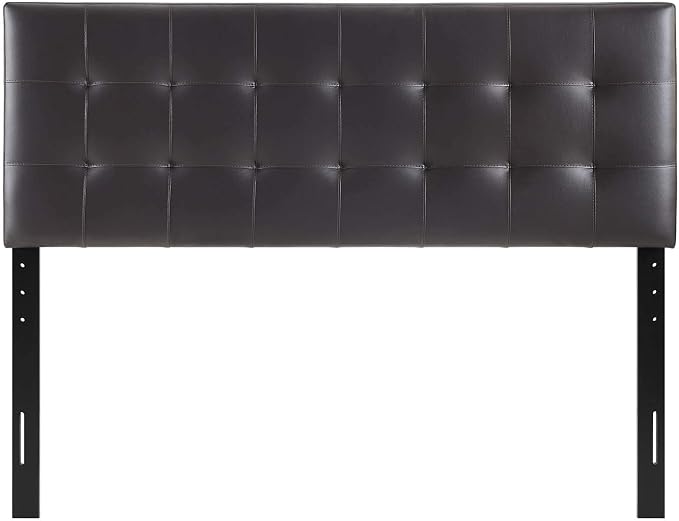 Modway Lily Tufted Faux Leather Upholstered Full Headboard in Brown
