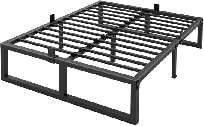 Yitong Angel California King Bed Frame, 14 Inch High 3500 lbs Metal Platform, Mattress Foundation with Steel Slat Support/No Box Spring Needed/Noise Free/Non-Slip/Easy Assembly
