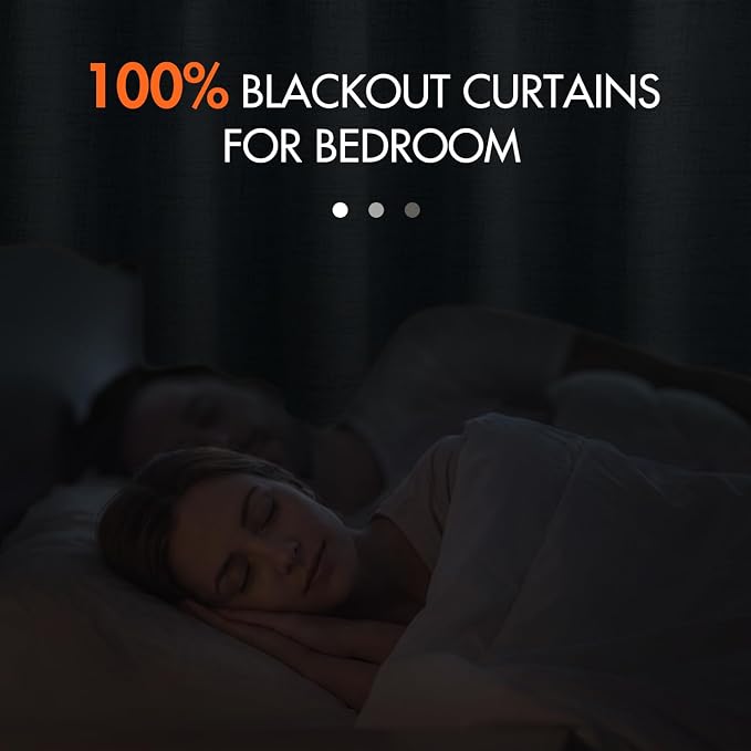 MIULEE 100% Blackout Curtains 84 inches Long Linen Curtains & Drapes for Bedroom Back Tab Living Room Darkening Full Black Out Window Curtain Panels Rod Pocket, Slate Blue, 2 Panels Set