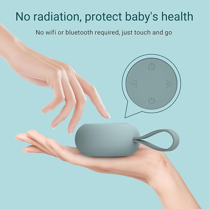 Portable Baby Sound Machine & Essentials for Babies & Kids-Blue | White Noise Machine[Timer Function][20 Soothing Sounds][15 Hours Battery Life]Travel,Registry,Gifts,Clips on Baby Stroller