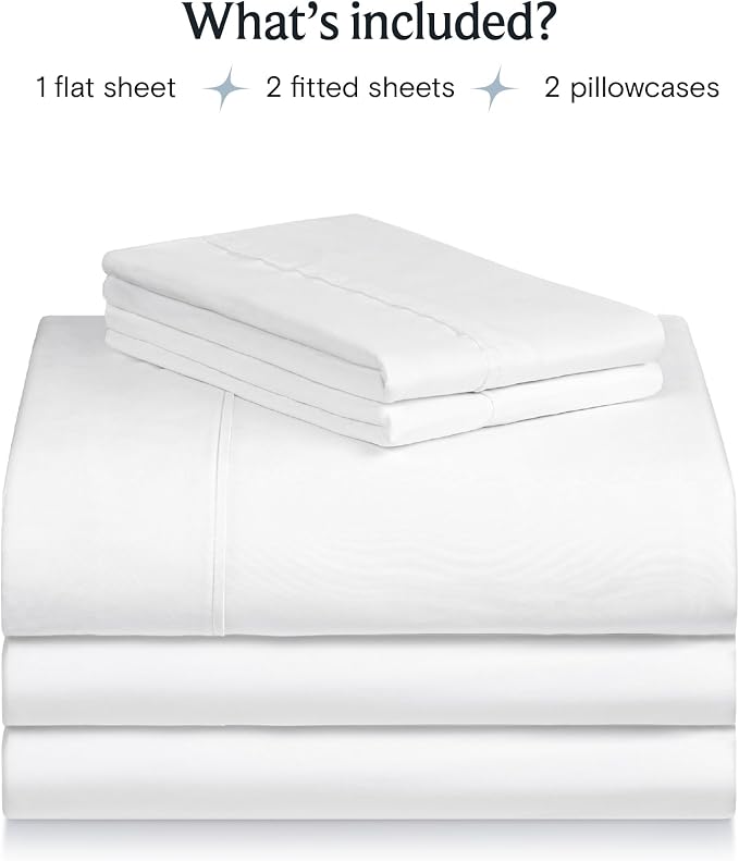 LuxClub 5 PC Split King Sheet Set Bed Sheets Deep Pockets 18" Wrinkle Free Cooling Sheets Machine Washable Hotel Bedding Silky Soft - White Split King | LuxClub Silky Fitted Sheet & Pillowcase Sets, Breathable Comfortable Hotel Luxury Bedding Wrinkle F...