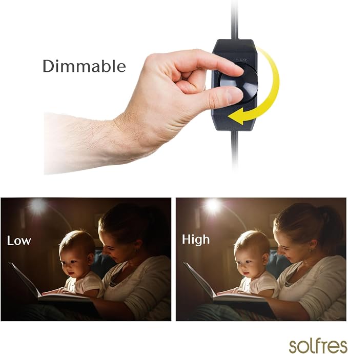 Patented Innovative Design Headboard Reading Light. No Drilling Golden Book Light for Bedtime Reading. Dimmable LED Book Reading Lamp with Bulb. Movable & Flexible, Silver