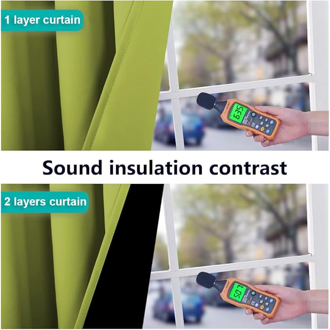 NICETOWN Blackout Curtains 84 inches Long, 2 Pieces, 42" Wide Each Panel, Fresh Green, Full Light Blocking Drapes with Black Liner for Nursery, Thermal Insulated Draperies for Hall, Villa