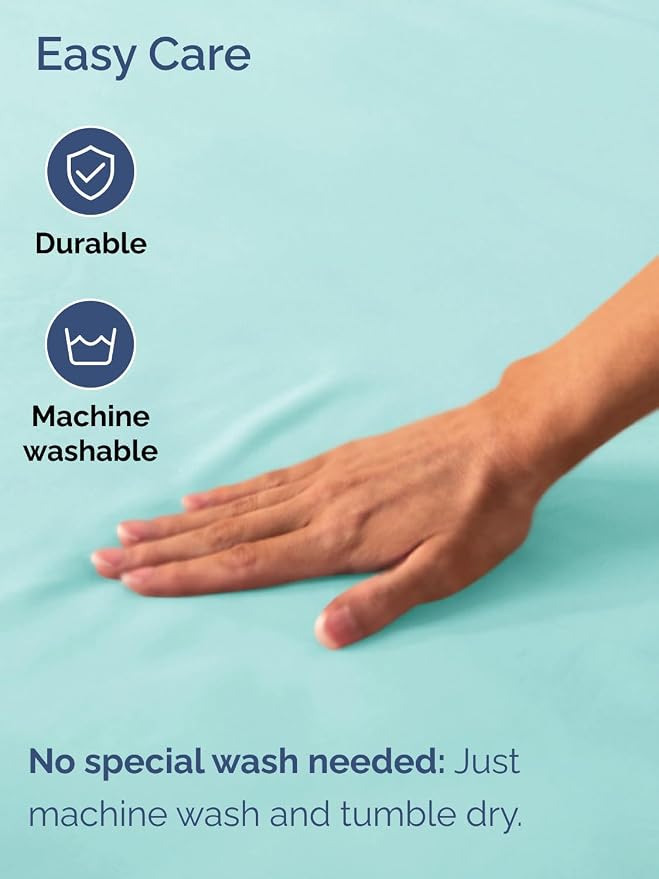 Extra Deep Full Fitted Sheet - Single Fitted Sheet Only - Spa Blue | Easily Fits 18 inch to 24 inch Mattress, Soft, Wrinkle Free, Breathable & Comfy, Extra Deep Pockets Hotel Luxury Fitted Sheet