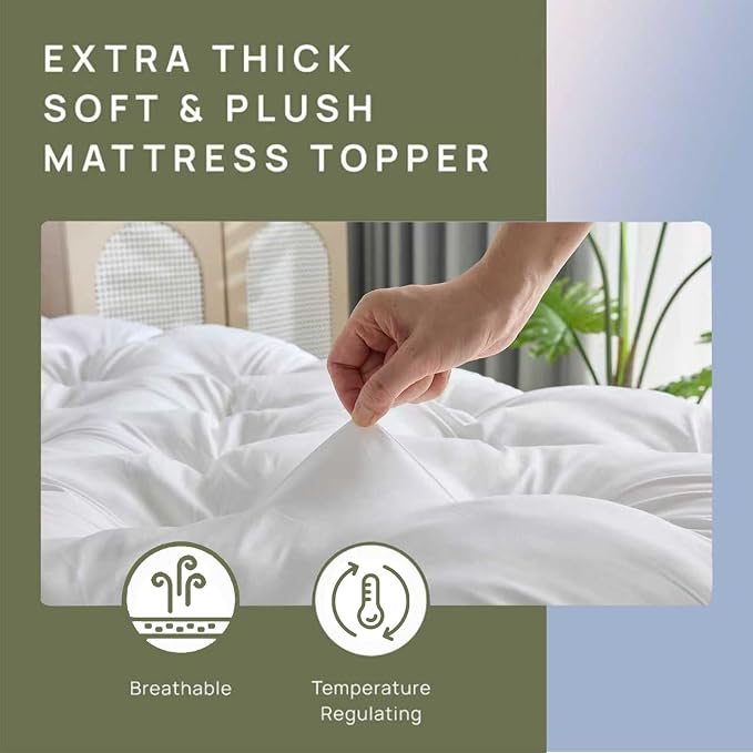 SHOUREN 5 Inch Memory Foam Mattress Topper Twin for Back Pain Relief | Extra Thick Gel Memory Foam Topper with Pressure Relief, Body Contouring Support, 4-Way Straps and Long-Lasting Comfort
