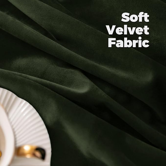 BGment 72 Inch Velvet Blackout Curtains for Bedroom, 2 Panels, Olive Green | 52x72 Inch Curtains for Living Room, Thermal Insulated, Super Soft, Soundproof, Room Darkening, Elegant, Back Tab Rod Pocket