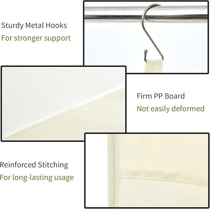 GRANNY SAYS 4-Shelf Hanging Closet Organizer, Foldable Storage, Beige | 44 lb Capacity, No-Sag Support, Keeps Clothes Neat, Folds Flat, Fits RV, Dorm & Small Closets, 2 Pack