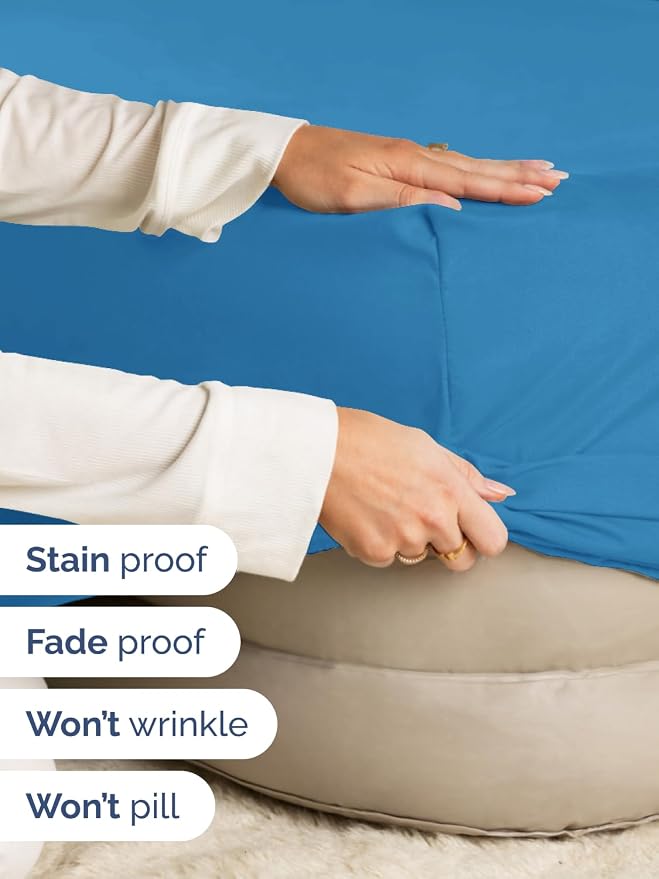 Extra Deep Split King Fitted Sheet - Single Fitted Sheet Only - Denim Blue | Easily Fits 18 inch to 24 inch Mattress, Soft, Wrinkle Free, Breathable & Comfy, Extra Deep Pockets Hotel Luxury Fitted Sheet