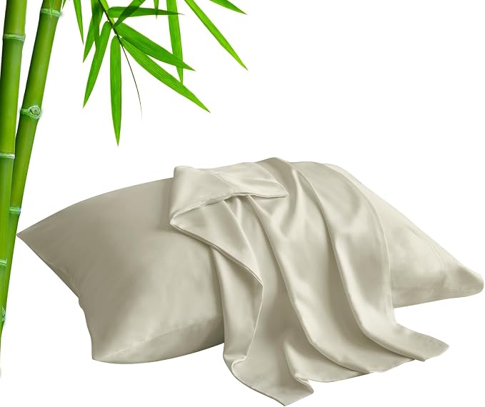 BEDELITE Cooling Pillow Cases Queen 2Pcs, Rayon Made from Bamboo, Linen | Cooling and Breathable Pillow Cover for Hot Sleepers & Night Sweats, Silky Soft Cozy, Envelope Closure, 20"x30"