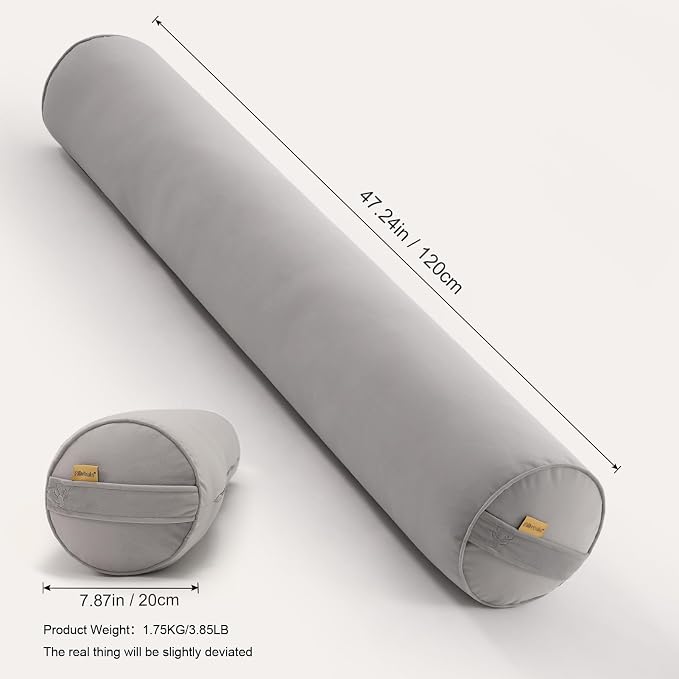 Body Pillow for Adults,Long Round Pillow,Big Cylindrical Pillow,Large Full Bolster Pillows for Side Sleepers (Zinc Gray, 47.24"*7.87")