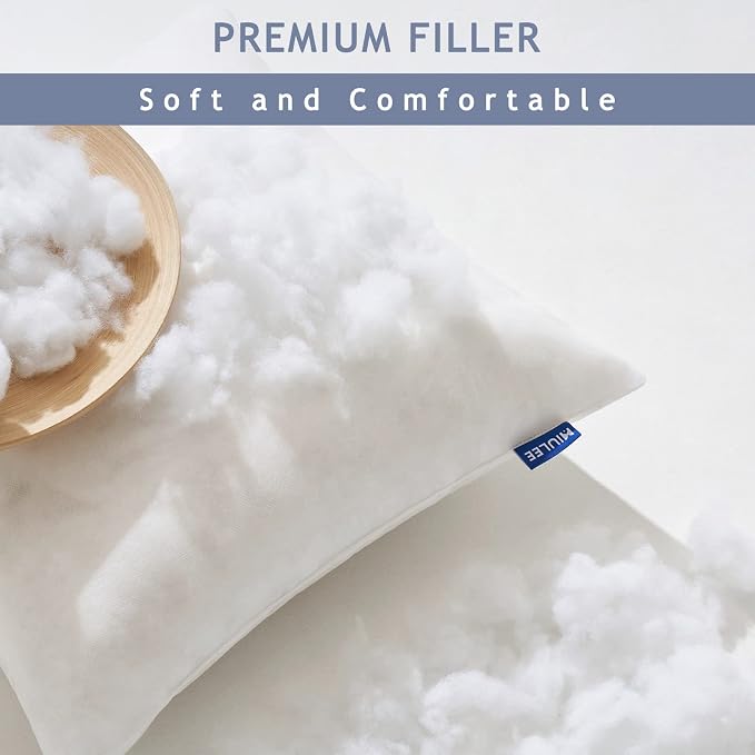 MIULEE 14x20 Pillow Inserts Set of 2, Rectangle Decorative Throw Pillows | Premium Fluffy Lumbar Pillow, Forms Stuffer for Living Room Sofa Couch Bed