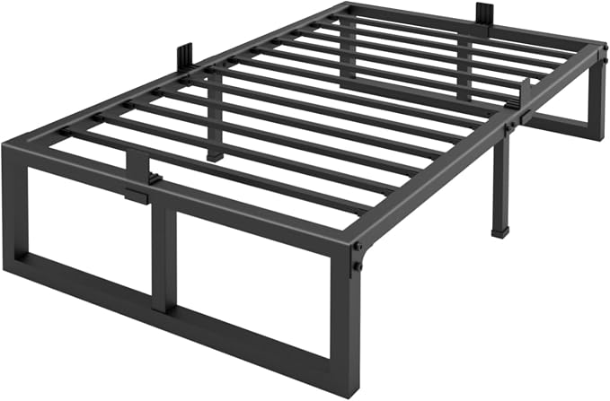 Yitong Angel Twin XL Size Bed Frame, 14 Inch Heavy Duty Support 3500 lbs Metal Platform, No Box Spring Needed/Noise Free/Non-Slip/Steel Slat Support/Easy Assembly