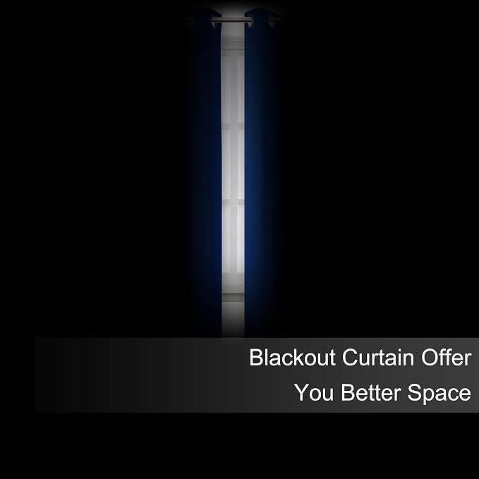 Blackout Curtains 52 x 72 inch/Royal Blue Curtains Set of 2 Panels/Thermal Insulated Room Darkening Bedroom Curtains