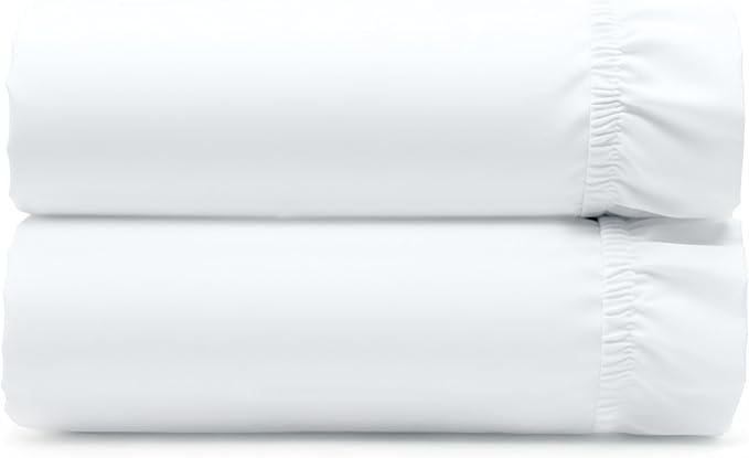 Pack of 2 100% Cotton Sateen California King Fitted Sheet, White | 2 Fitted Sheets, 400 Thread Count Backed by Good Housekeeping Seal, 16" Deep Pocket, All-Around Elastic, No-Pop Fit, Durable