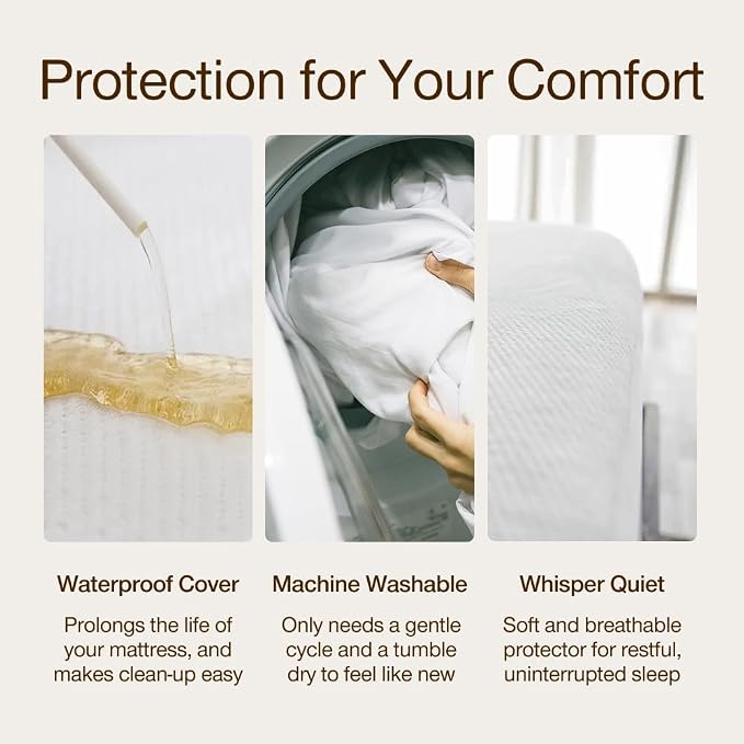 Coop Home Goods Ultra-Tech Waterproof Mattress Protector Full, Smooth Top Mattress Pad, Waterproof Cover, Up to 18 Inches Deep, Machine Washable, Noiseless Comfort, Full (54x75)