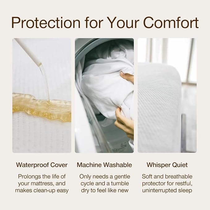 Coop Home Goods Ultra Tech Waterproof Mattress Protector Queen, Smooth Top Mattress Pad, Waterproof Mattress Cover, 18" Deep, Machine Washable Mattress Topper, Noiseless Comfort (60x80)