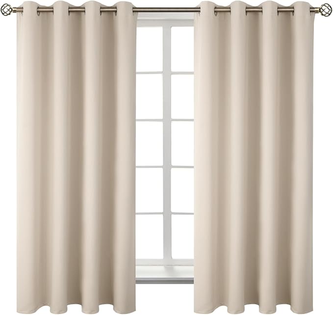 BGment Champagne Room Darkening Curtains 72 Inch for Bedroom - 2 Panels | Grommet Top, Light-Blocking, Sunblock, Thermal Insulated, Window Drapes for Kids Boys Room, 52x72 Inch