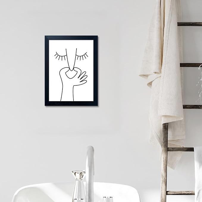 Framed Black and White Bathroom Wall Decor Funny Bathroom Wall Art Bad Smell Humor Canvas Print Artwork for Washroom Sign Decor