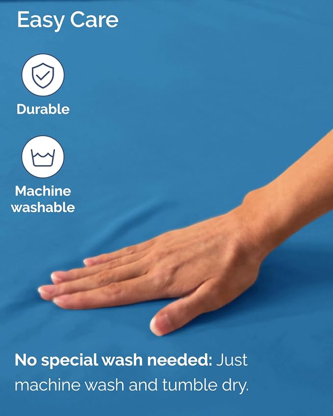 2 Pack Extra Deep Queen Fitted Sheets with Extra Deep Pockets - Denim Blue | Hotel Luxury Bottom Fitted Sheets Only, Soft, Fade & Wrinkle Free, Breathable & Comfy, All Around Elastic Fitted Sheets