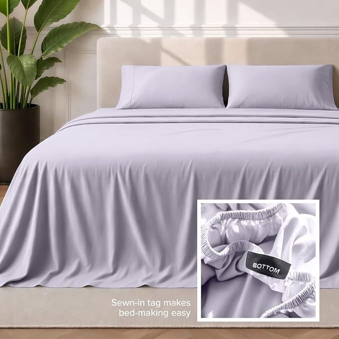Bare Home King Sheet Set - 1800 Ultra-Soft (King, Light Lavender) | Deep Pockets 6 to 15 Inches, Breathable, Hypoallergenic, Hotel Luxury, Easy Fit, Soft, All-Season