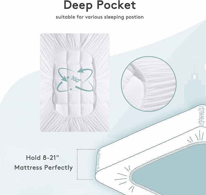 SameBed Mattress Topper Twin XL,Extra Thick Mattress Pad Cover for Back Pain,Cooling Mattress Protector with 8-21 Inch Deep Pocket,Overfilled Down Alternative Filling