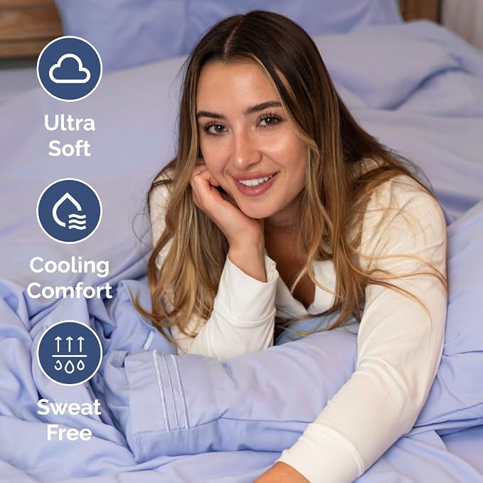 Short Queen Size 4 Piece Bed Sheet Set - RV Short Queen Sheets - Lavender | Ultra-Soft, Breathable & Cooling Bed Sheets Set with Deep Pockets, Hotel Luxury Bedding for Women & Men, Wrinkle & Fade Free