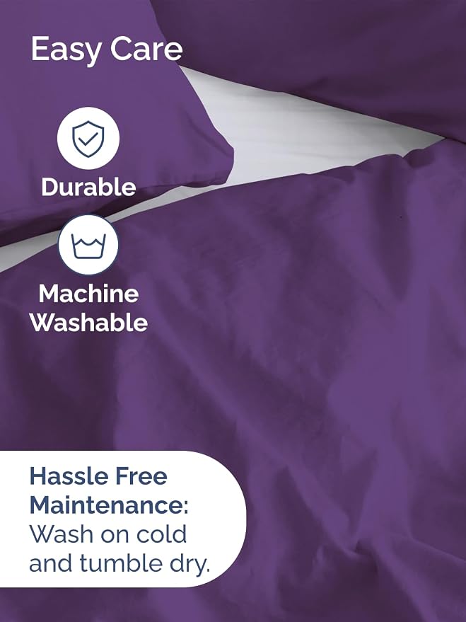 Duvet Cover Queen Size - Soft 3 Piece with Zipper Closure - Purple | Extra Soft, Breathable, Queen Duvet Cover 90" x 90" with 2 Pillow Shams, Zipper Closures & Ties, Women, Men, Kids & Teens