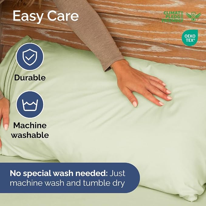 Short Queen Size 4 Piece Bed Sheet Set - RV Short Queen - Light Sage Green | Ultra-Soft, Breathable & Cooling Bed Sheets Set with Deep Pockets, Hotel Luxury Bedding for Women & Men, Wrinkle & Fade Free